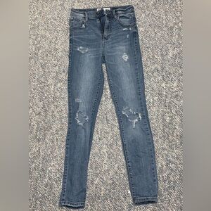 Garage ultra high rise blue skinny jeans, size 01